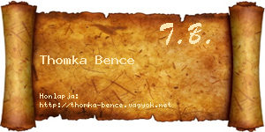 Thomka Bence névjegykártya